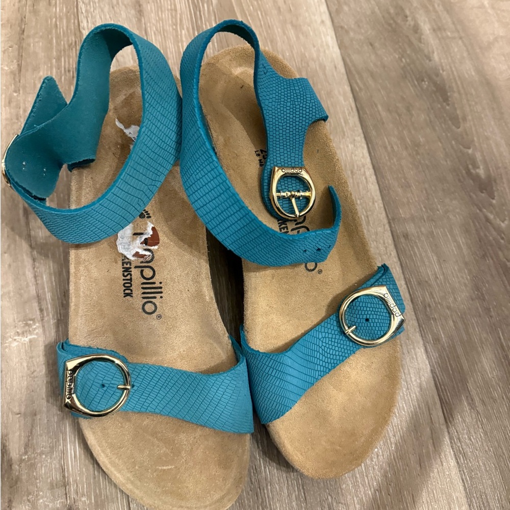 Papillio Turquoise Buckle Sandals - Picture 6 of 7